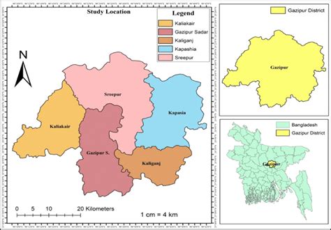 Study Area of Gazipur District. | Download Scientific Diagram