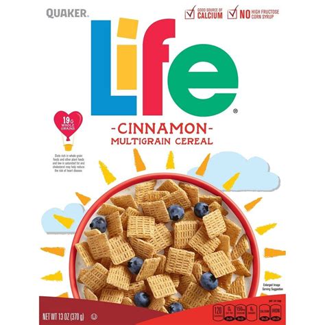 Life Cinnamon Breakfast Cereal 13oz Quaker Oats Adult Unisex Breakfast Cereal Cereal