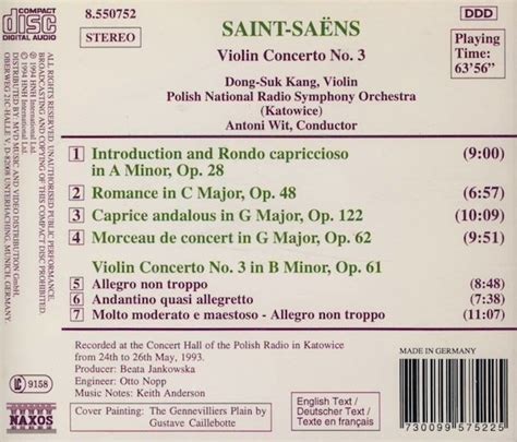 Release Violin Concerto No 3 Introduction And Rondo Capriccioso