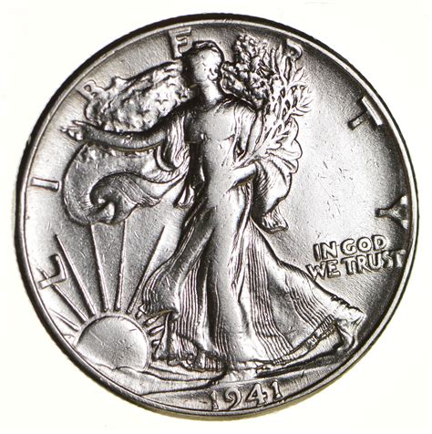 Nice Coin Strong Feather Details Walking Liberty Half Dollar