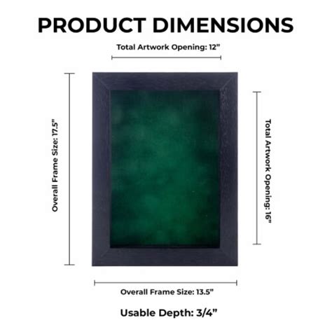 Black Wood Grain Shadow Box Frame With Acrylic Front Forest Green Suede 30 Sizes 12x16 12x16