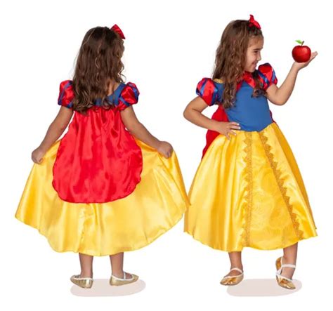 Fantasia Infantil Branca De Neve Capa Tiara Coroa Luvas