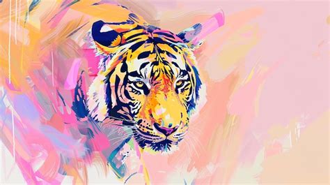 Premium Photo Colorful Illustration Of A Tigers Face The Tiger Is