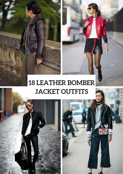 18 Women Outfit Ideas With Leather Bomber Jackets Styleoholic