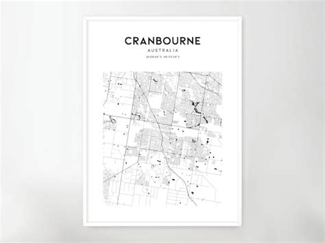 Cranbourne Map Poster Cranbourne Map Print Wall Art | Etsy