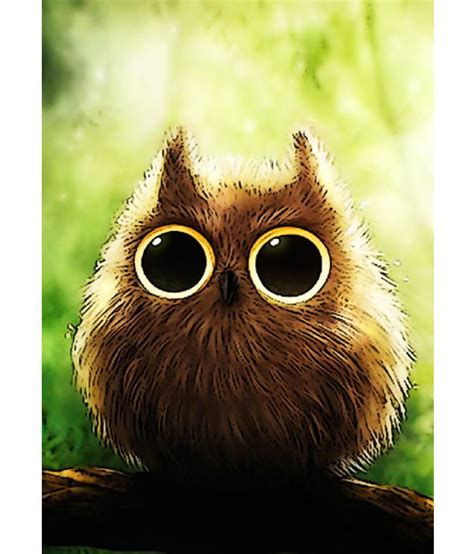 ULTA ANDA Cute Owl Eyes A3 Non Tearable Paper Art Prints Without Frame ...