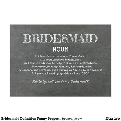 Bridesmaid Definition Funny Proposal Invitation Be My Bridesmaid Cards Will You Be My