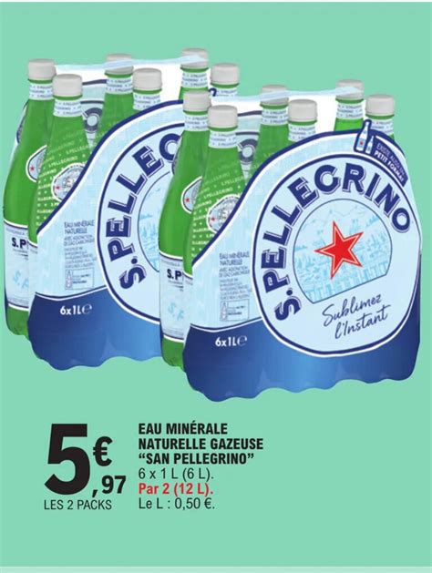 Promo EAU MINÉRALE NATURELLE GAZEUSE SAN PELLEGRINO 6 x 1 L 6 L