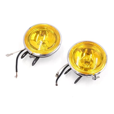 3 12V 55W Yellow Car Driving Fog Lamp DRL Work Light Round Anti Fog