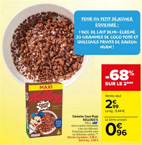 Promo Céréales Coco Pops Kelloggs Chez Carrefour Market Icataloguefr