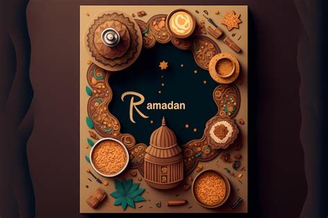 Premium Photo Ramadan Karim Islamic Ramadan Greeting Card Template