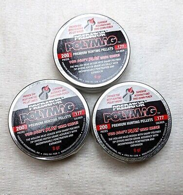 Unopened Tins Of Jsb Predator Polymag Count Pointed Grn