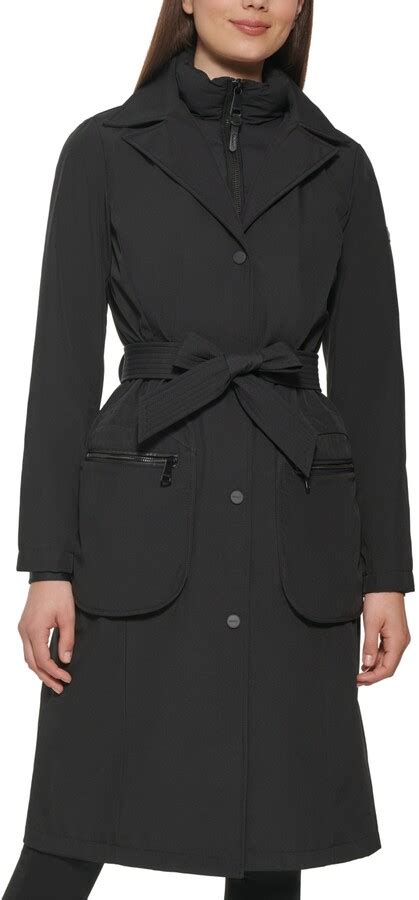 Dkny Bibbed Belted Hooded Trench Coat Shopstyle