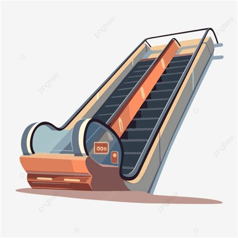 Escalator Clipart Escalator With An Orange Background And White Outline