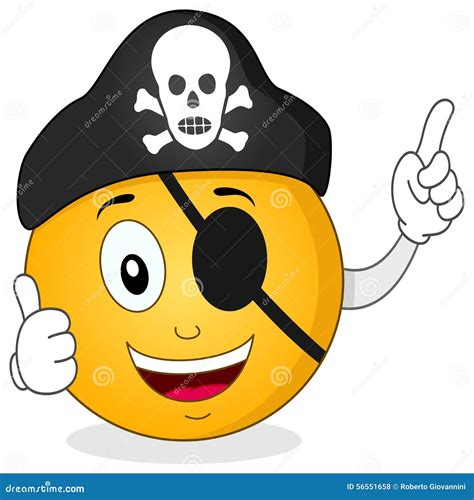 Pirate Smiley With Eye Patch And Skull Hat Stock Vector Image 56551658