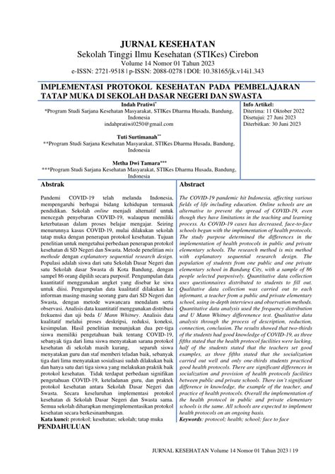 PDF IMPLEMENTASI PROTOKOL KESEHATAN PADA PEMBELAJARAN TATAP MUKA DI