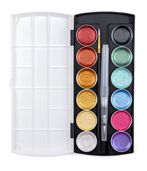 Paint And Paint Sets 12color Metallic Watercolor Paint Set With Water