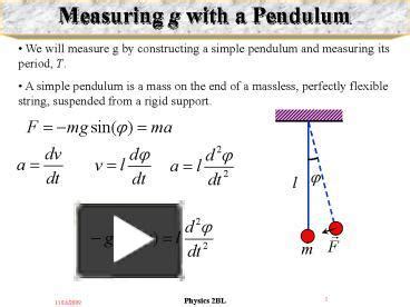 PPT Measuring G With A Pendulum PowerPoint Presentation Free To