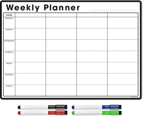 Tms A Magnetic Weekly Planner Whiteboard For Refrigerator Dry Wipe