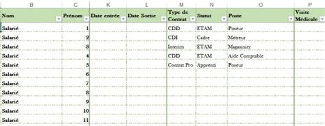 Tableau De Suivi Des Salari S Et Des Cong S
