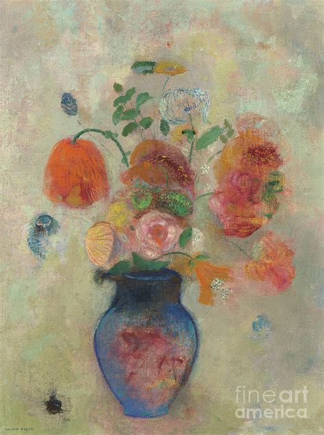 Large Vase With Flowers Circa Painting By Odilon Redon Fine Art