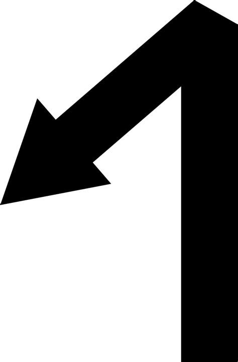 Left Down Arrow Symbol With One Angle Svg Png Icon Free Download