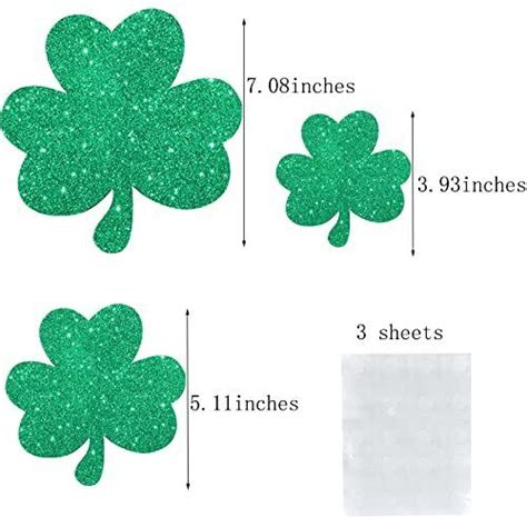 36 Pieces St Patrick S Day Glittered Cutouts Shamrock Cut Outs Paper