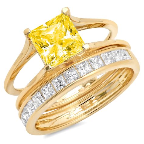 Clara Pucci 18k Yellow Gold 2 28 Simulated Yellow Diamond Engraveable