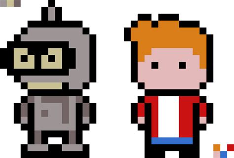 Bender And Fry Futurama In 2024 Futurama Pixel Art Art