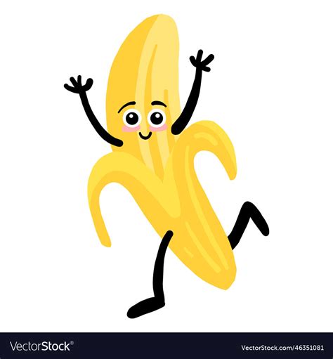 Banana peel flat Royalty Free Vector Image - VectorStock