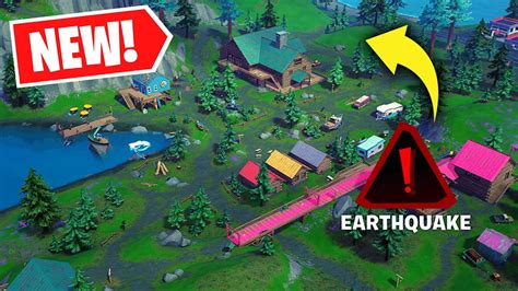 Fortnite New Heavy Earthquakes At Camp Cuddle Map Update Youtube