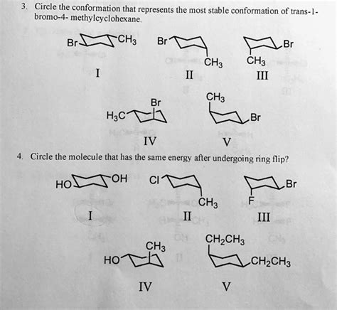 Solved Circle The Conformation That Represents The Most Stable