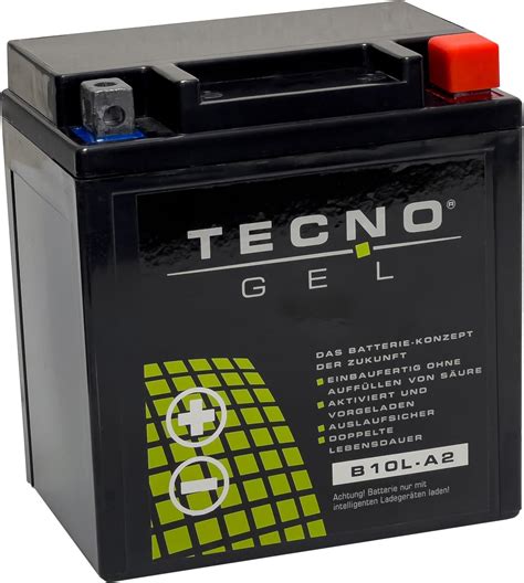 TECNO GEL Motorrad Qualitäts Batterie für YB10L A2 12V 11Ah für SUZUKI