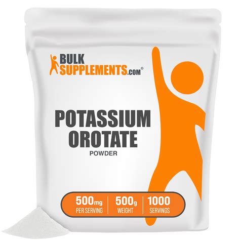 Potassium Orotate Powder 500mg Electrolyte Supplement 500g 1000 Serv