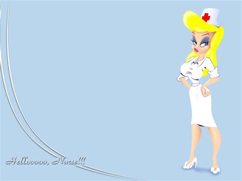 Download A Cartoon Nurse In A White Dress | Wallpapers.com