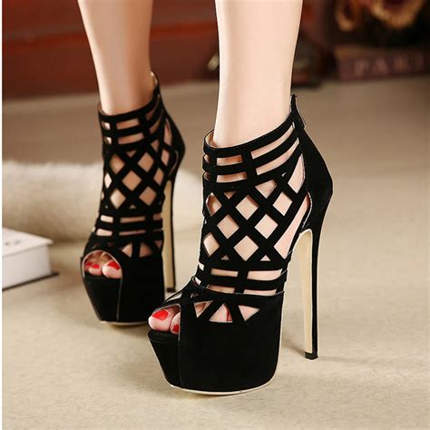 2017 Summer Peep Toe Women Sandals Ghillie High Heels Shoes Sexy Lady