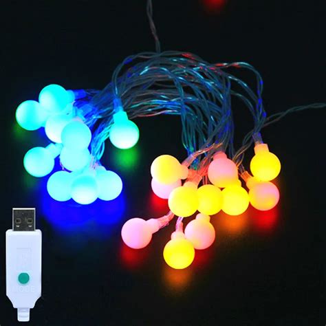 Bola De Luces LED Alimentada Por USB 10m 60leds RGB Novedad Guirnaldas