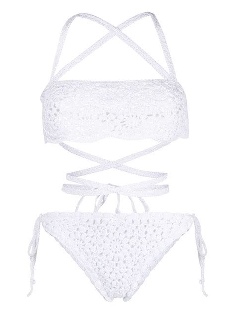 Buy MC2 SAINT BARTH Crochet Haterneck Bikini White At 20 Off