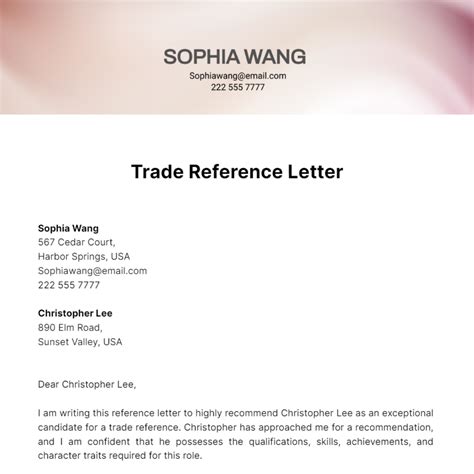 Free Reference Letter Templates And Examples Edit Online And Download