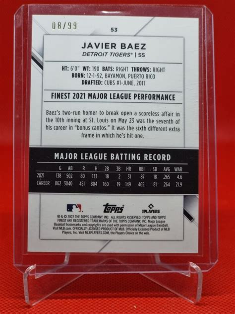 Topps Finest Javier Baez Tigers Green Refractor Ebay