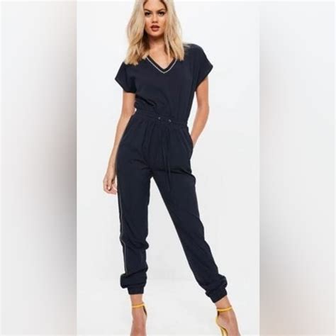 Missguided Pants And Jumpsuits Misguided Navy Blue Jumpsuit Poshmark