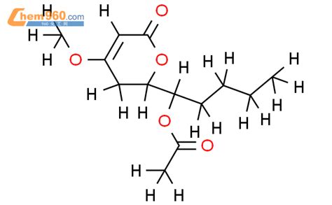34565 33 8s 6 S 1 乙酰氧基戊基 56 二氢 4 甲氧基 2h 吡喃 2 酮化学式、结构式、分子式、mol