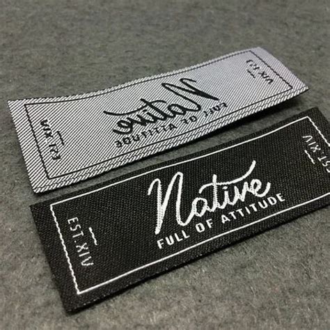 Black And White Printed Rectangular Woven Label Packaging Type Packet