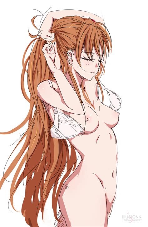 Rule 34 Asuka Langley Sohryu Blush Bra Breasts Brown Hair Closed Eyes