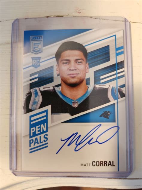 Panini Elite Football Matt Corral Sp Blue Ink Pen Pals Rookie Auto