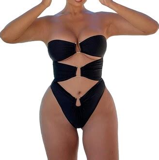 Xmiral Pure Sexy V Neck Bikini Conjoined Swimsuit Female Explosion