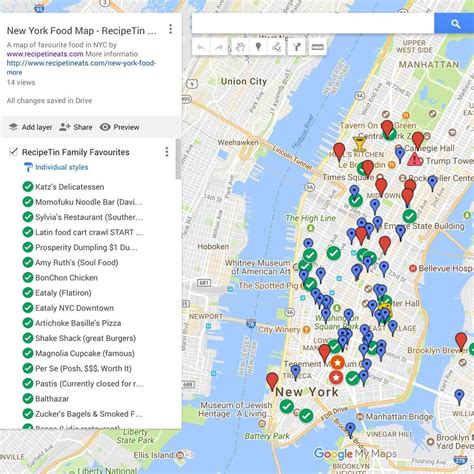 New York Food Map Use It On The Go New York Food Food Map New