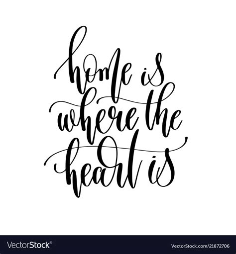 Home is where the heart is - hand lettering Vector Image