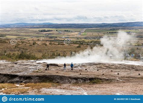 Geysir Is A Famous Hot Spring In The Geothermal Area Of Haukadalur