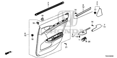 Honda Civic Armrest Assy R Rr Door Lining Nh900l 83703 TBA